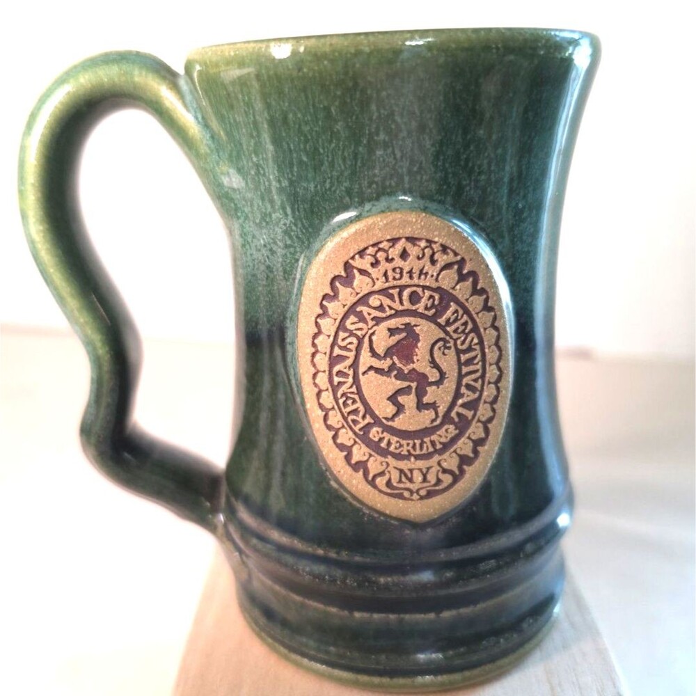 Vintage 1995 Renaissance Festival Sterling NY Handmade Stein Mug Stoneware 12oz